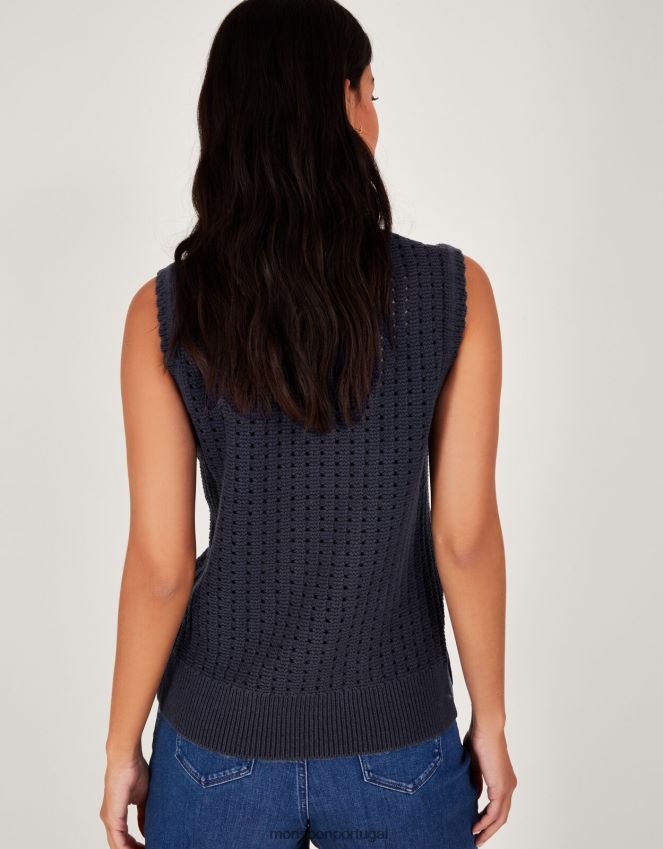 roupas regata de tricô Monsoon mulheres azul-marinho) RPLH8F162