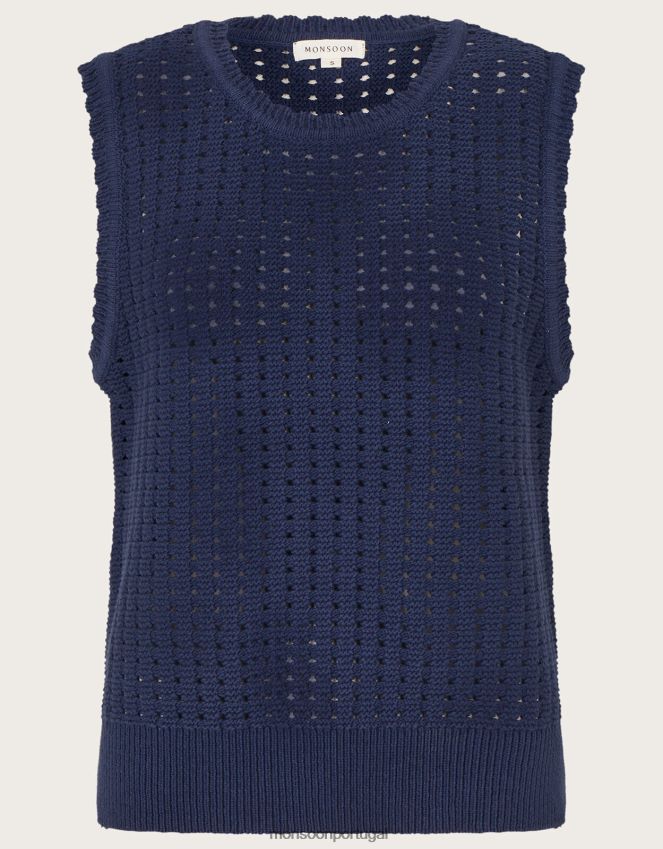 roupas regata de tricô Monsoon mulheres azul-marinho) RPLH8F162