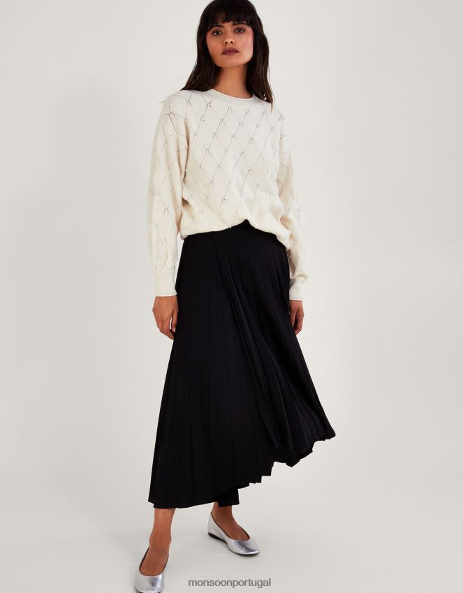 roupas suéter com detalhe de pérola Monsoon mulheres marfim RPLH8F51