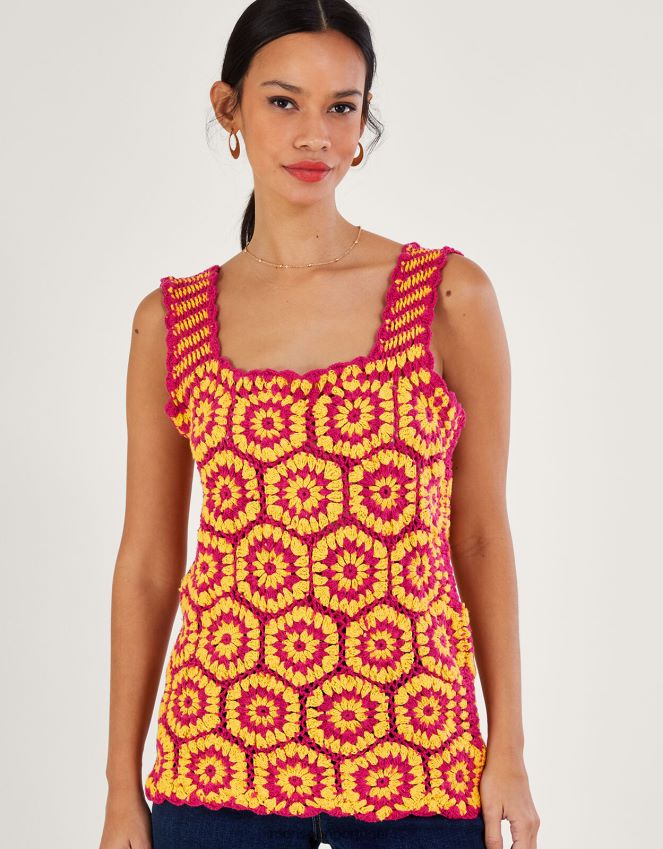 roupas top de crochê Monsoon mulheres rosa RPLH8F675