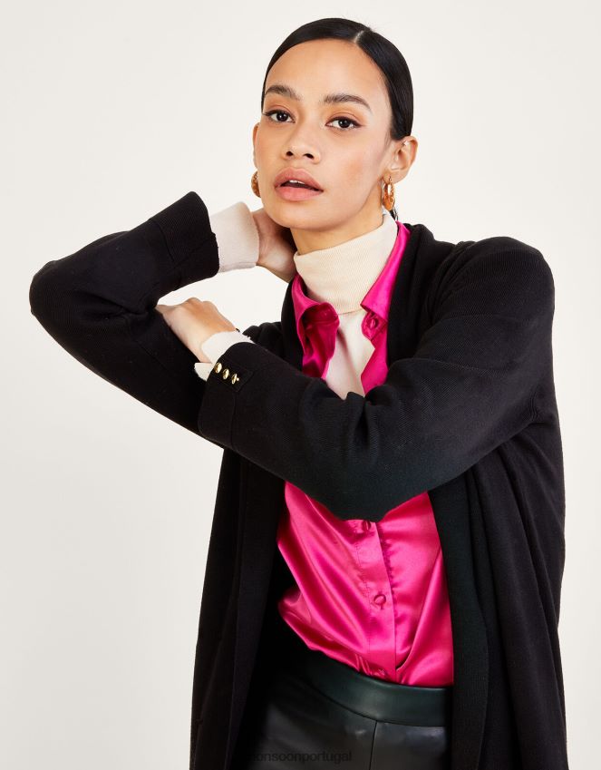 roupas xale coatigan com lenzing ecovero Monsoon mulheres preto RPLH8F775