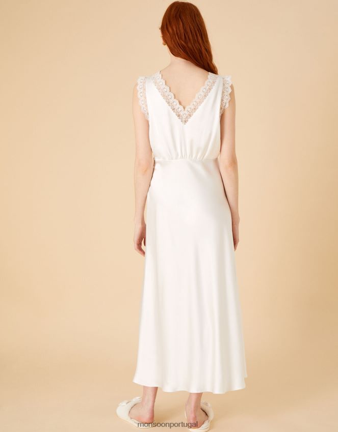 roupas vestido de noite de renda de noiva premium de cetim Monsoon mulheres marfim RPLH8F689