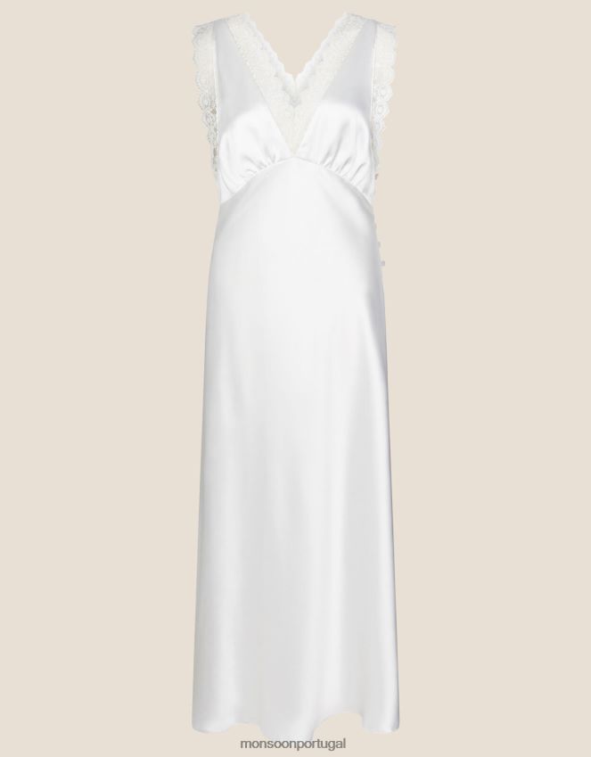 roupas vestido de noite de renda de noiva premium de cetim Monsoon mulheres marfim RPLH8F689