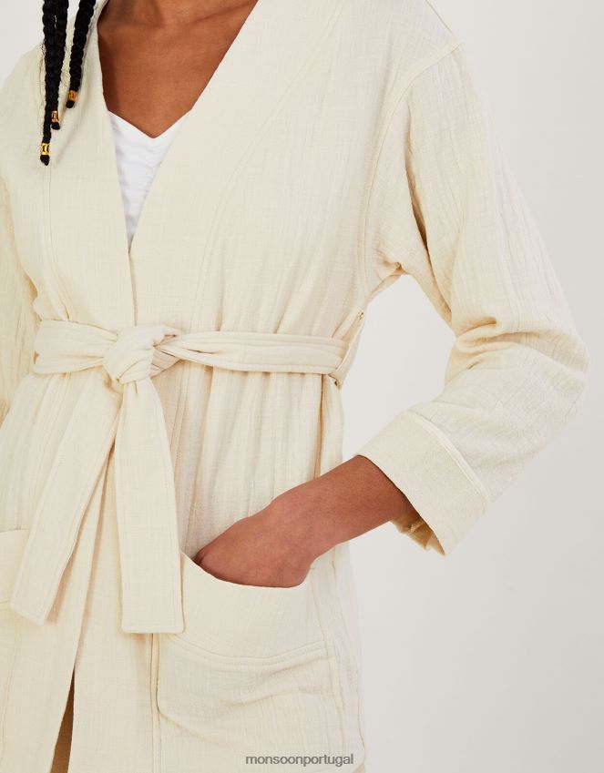 roupas jaqueta de bolso simples Monsoon mulheres creme RPLH8F310