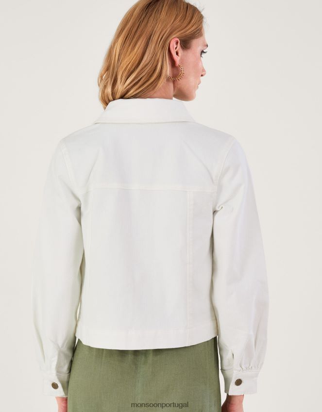 roupas jaqueta jeans curta Monsoon mulheres natural (cru) RPLH8F947