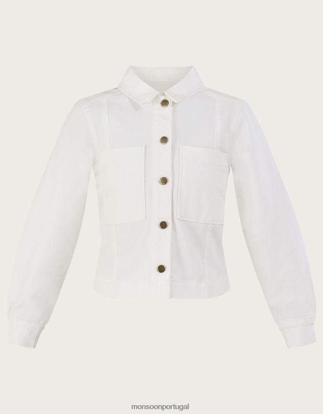 roupas jaqueta jeans curta Monsoon mulheres natural (cru) RPLH8F947