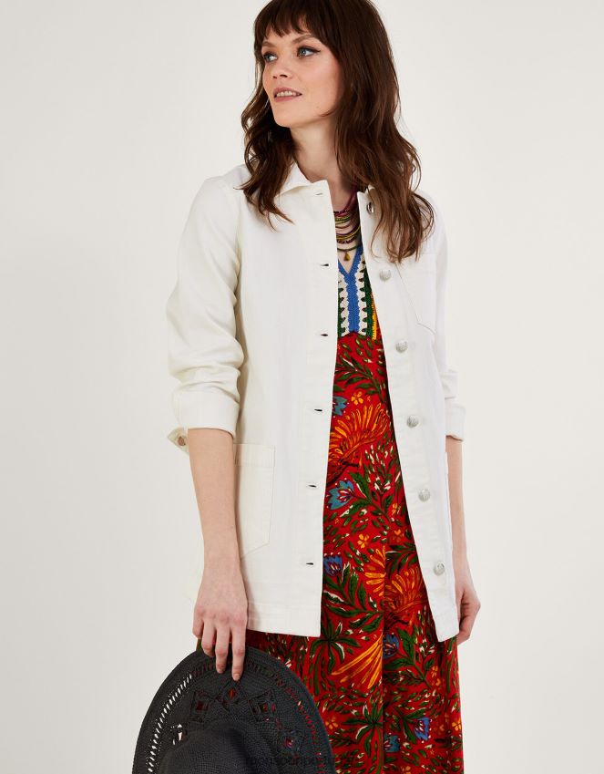 roupas jaqueta jeans mindy longline Monsoon mulheres natural (cru) RPLH8F260