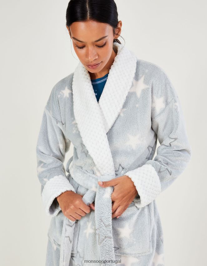 roupas roupão com estampa de estrela Monsoon mulheres marrom (cinza) RPLH8F837
