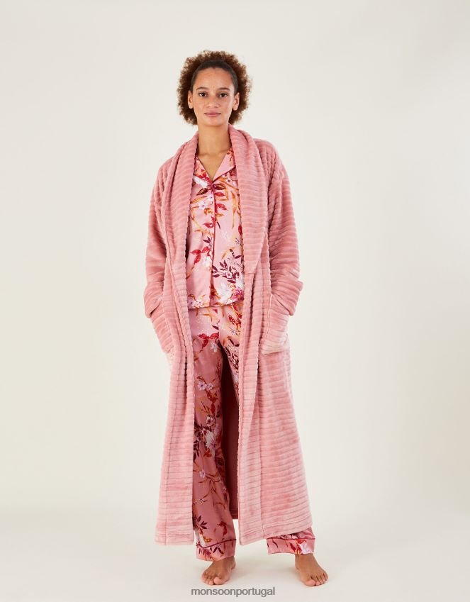 roupas roupão listrado texturizado Monsoon mulheres rosa (rosa) RPLH8F950