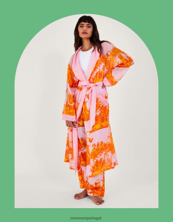 roupas vestido estampado com cem estrelas e colunas antigas Monsoon mulheres gracioso RPLH8F297