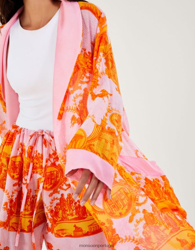 roupas vestido estampado com cem estrelas e colunas antigas Monsoon mulheres gracioso RPLH8F297