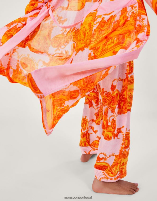 roupas vestido estampado com cem estrelas e colunas antigas Monsoon mulheres gracioso RPLH8F297