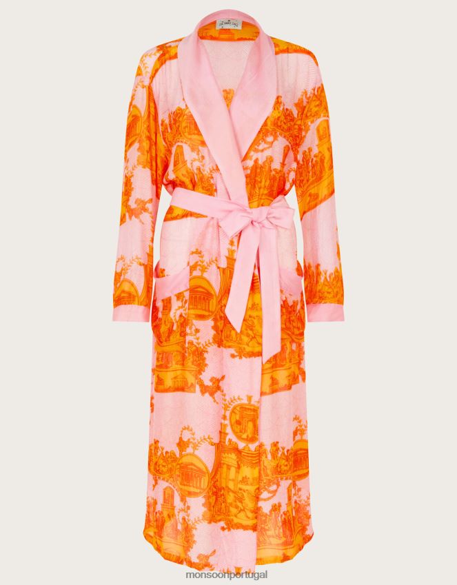 roupas vestido estampado com cem estrelas e colunas antigas Monsoon mulheres gracioso RPLH8F297