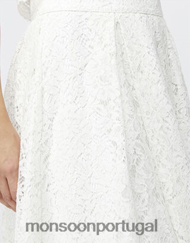 roupas saia de renda dalilah Monsoon mulheres marfim RPLH8F1174