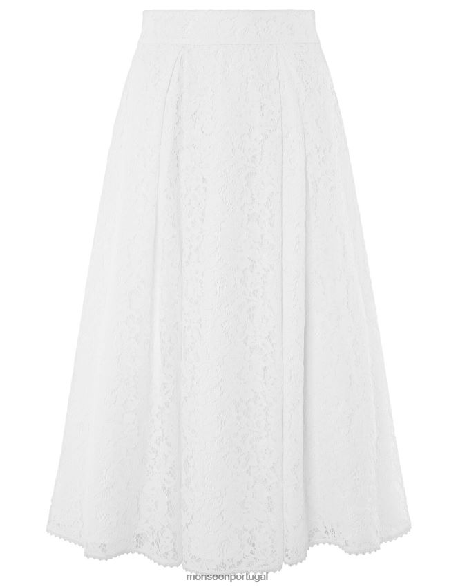 roupas saia de renda dalilah Monsoon mulheres marfim RPLH8F1174