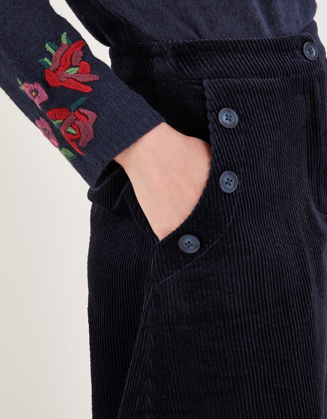 roupas saia midi com cordão Monsoon mulheres azul (meia-noite) RPLH8F28