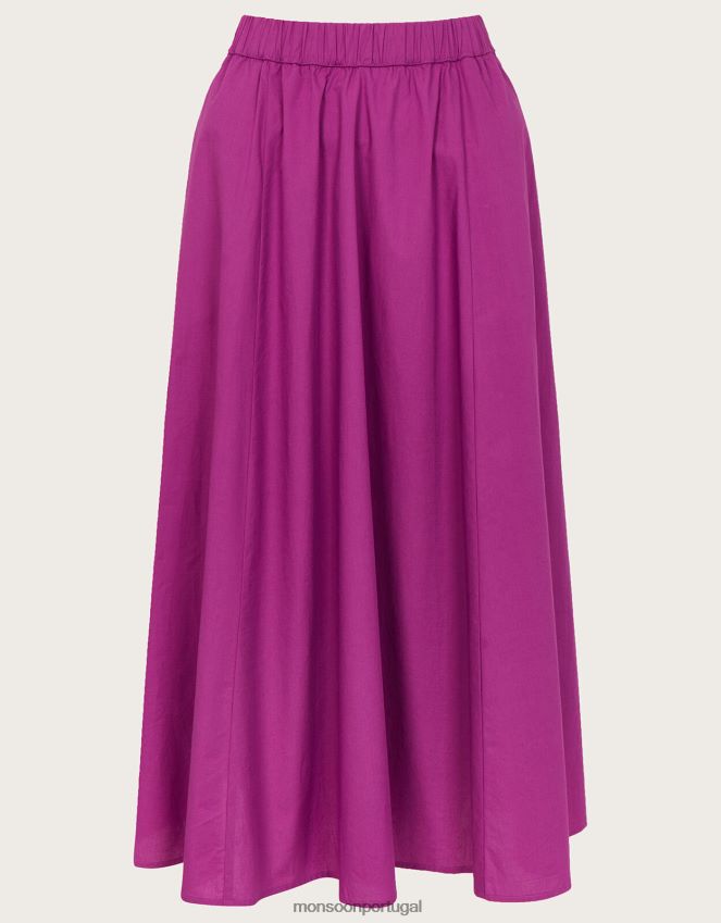roupas saia midi evasê patsey Monsoon mulheres roxo RPLH8F648
