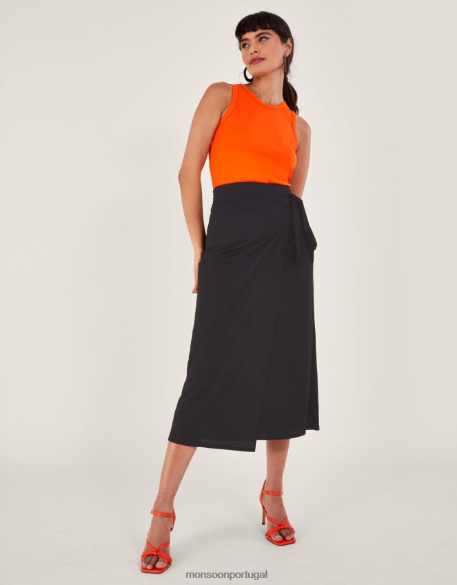 roupas saia midi winnie Monsoon mulheres preto RPLH8F210