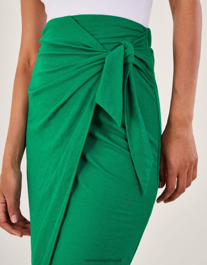 roupas saia midi winnie Monsoon mulheres verde RPLH8F213