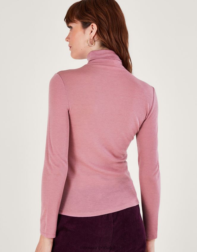 roupas blusa de gola polo de lã Monsoon mulheres rosa RPLH8F144