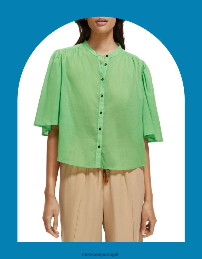 roupas camisa de manga esvoaçante scotch and soda Monsoon mulheres verde RPLH8F582