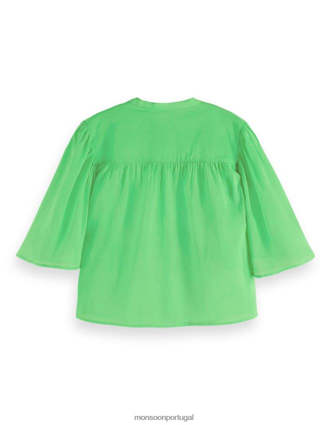 roupas camisa de manga esvoaçante scotch and soda Monsoon mulheres verde RPLH8F582