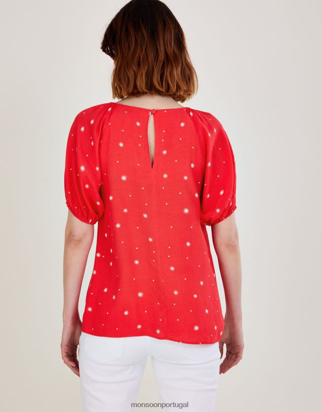 roupas top com recorte sami spot Monsoon mulheres vermelho RPLH8F745
