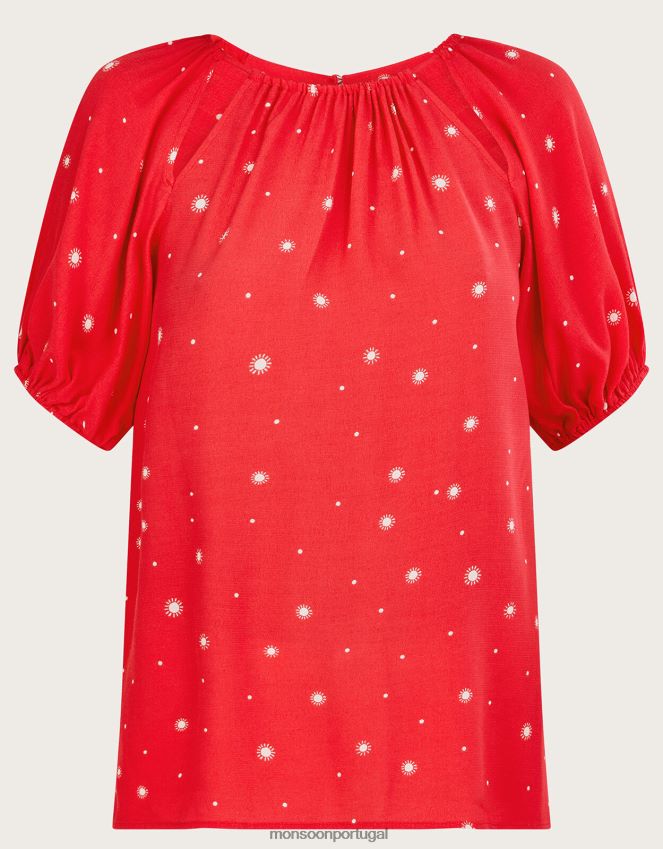 roupas top com recorte sami spot Monsoon mulheres vermelho RPLH8F745