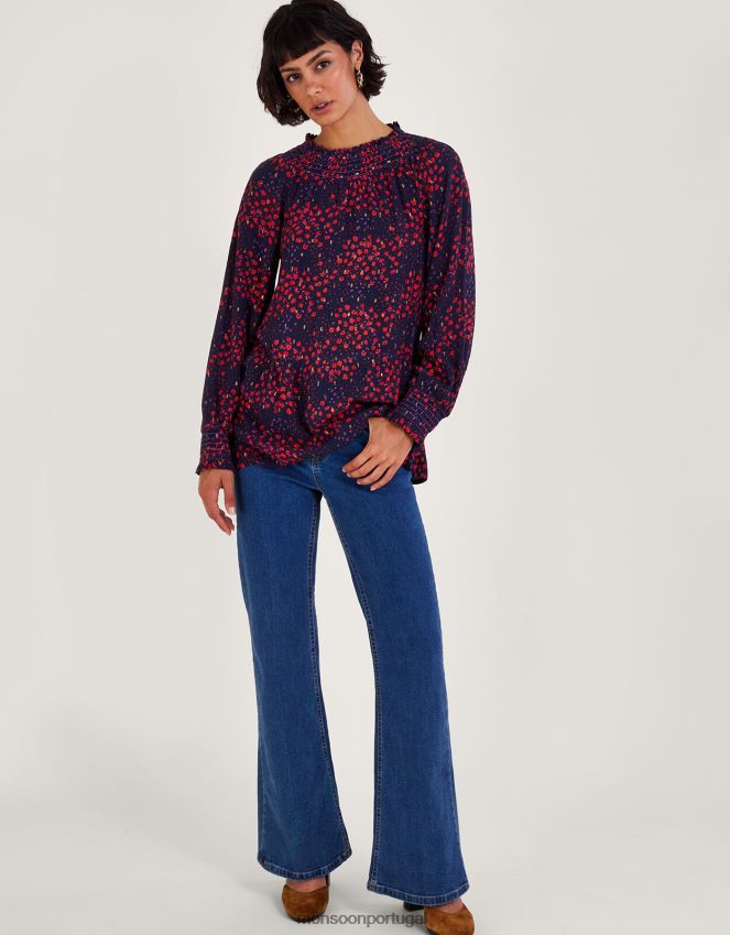 roupas top metálico Monsoon mulheres azul-marinho) RPLH8F104