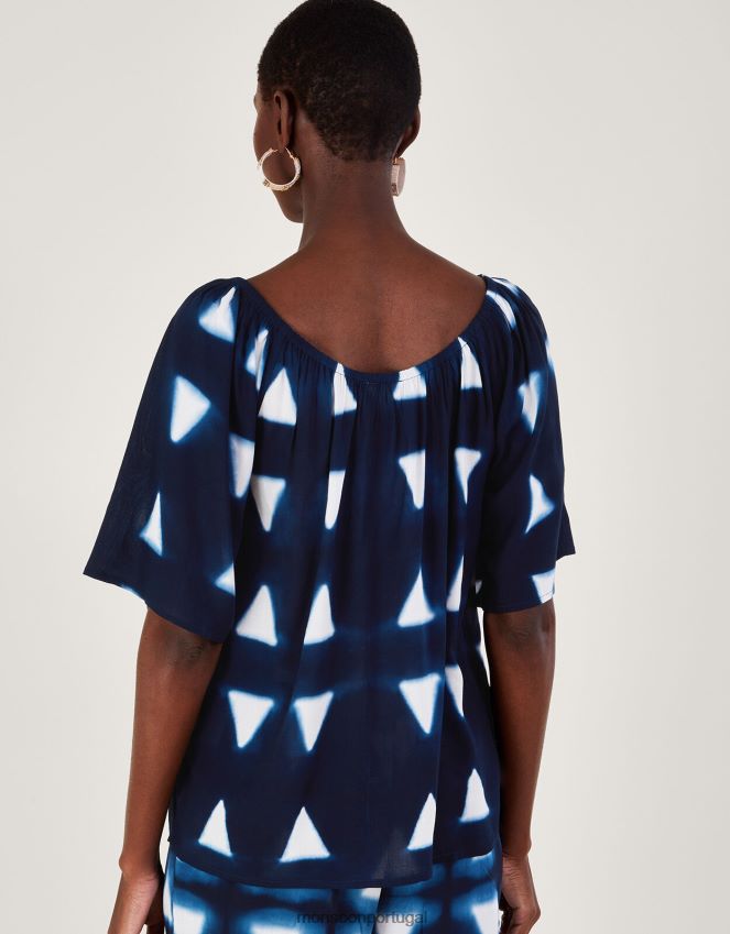 roupas top triangular batik em lenzing ecovero Monsoon mulheres azul-marinho) RPLH8F476