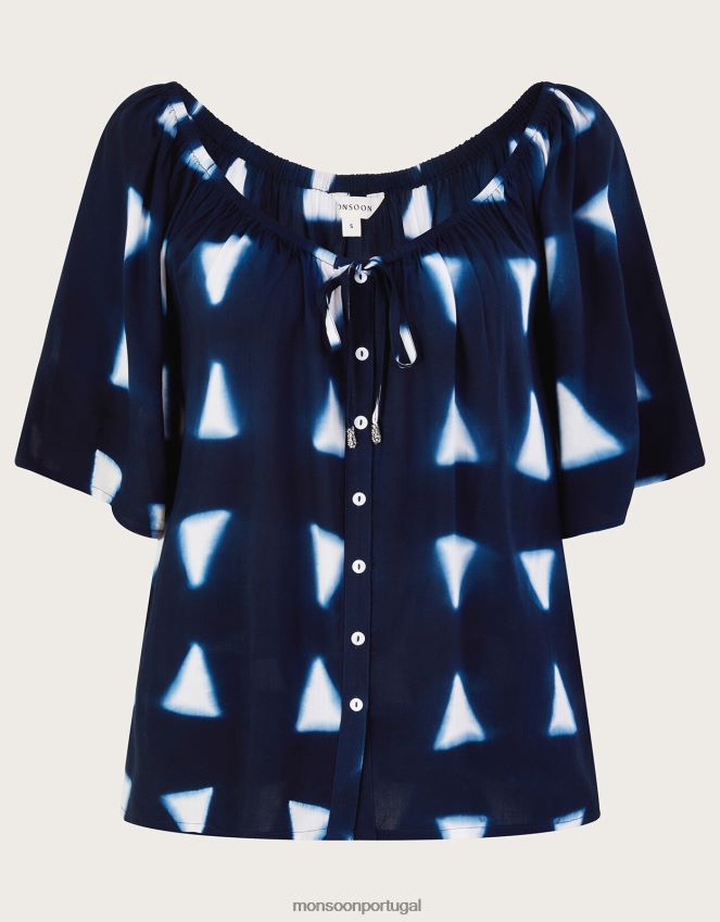 roupas top triangular batik em lenzing ecovero Monsoon mulheres azul-marinho) RPLH8F476