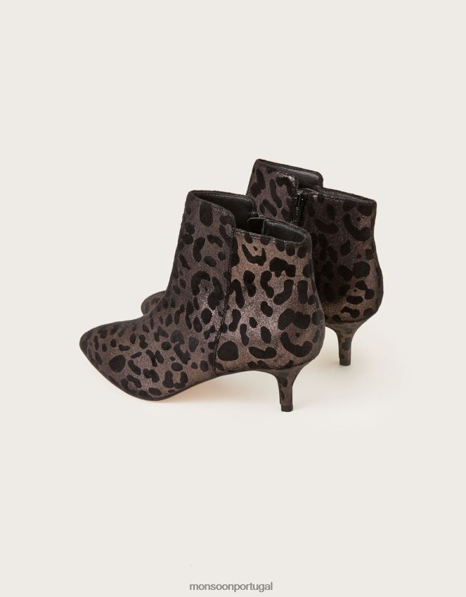calçados botas de leopardo Monsoon mulheres bronze RPLH8F1477