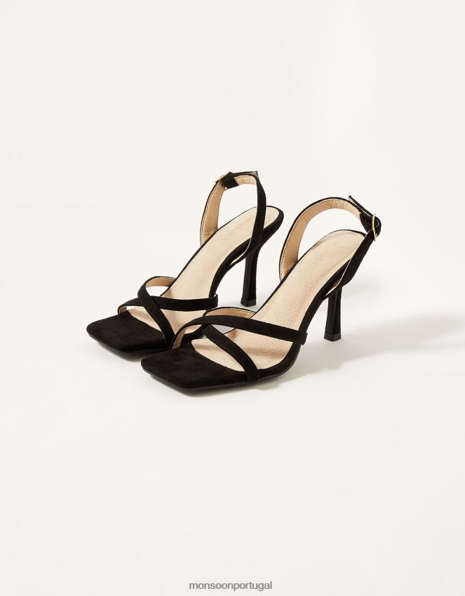 calçados quase não há saltos de tiras para ocasião Monsoon mulheres preto RPLH8F1553