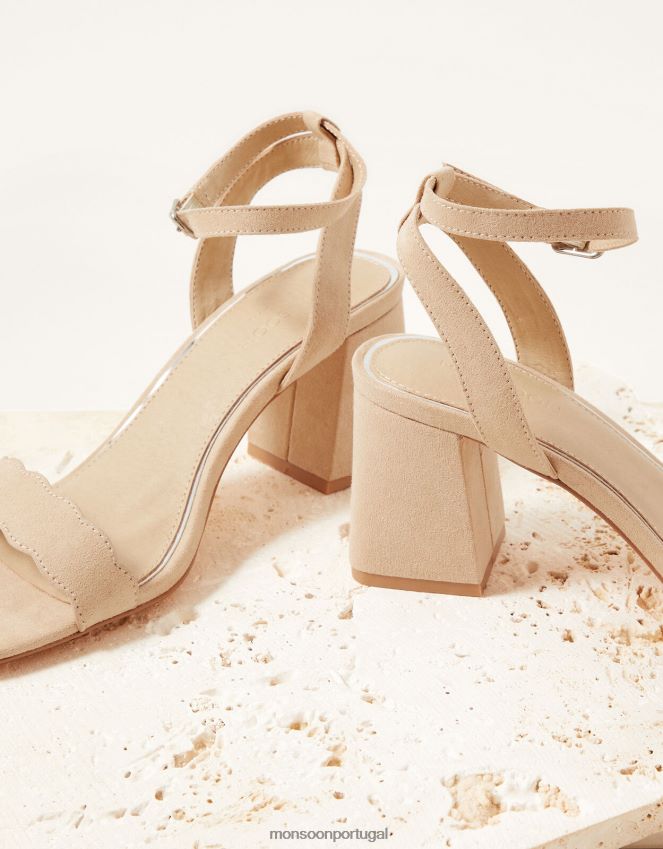 calçados salto bloco casual com vieira arenosa Monsoon mulheres nu RPLH8F1558