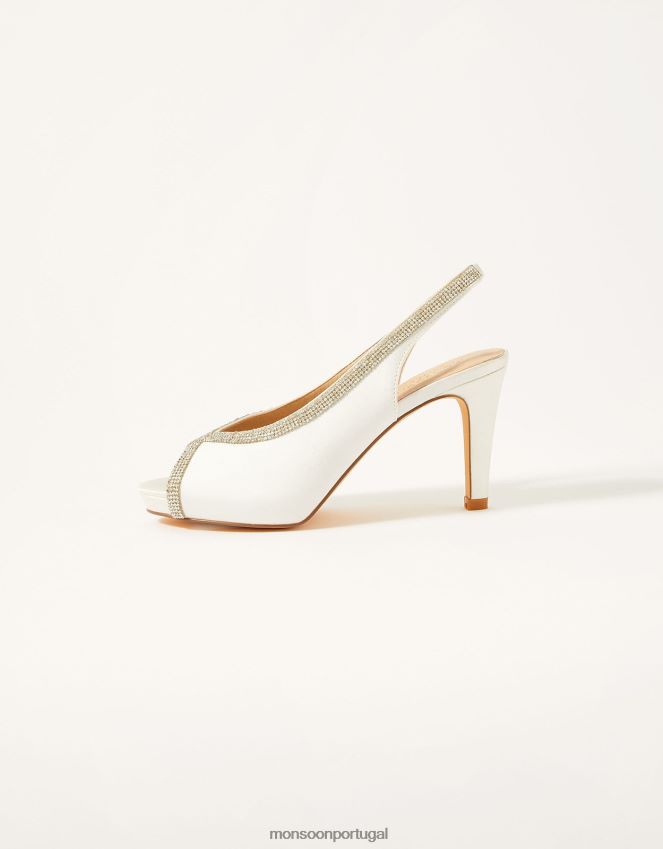 calçados saltos de noiva com plataforma de diamante heatseal Monsoon mulheres marfim RPLH8F1533