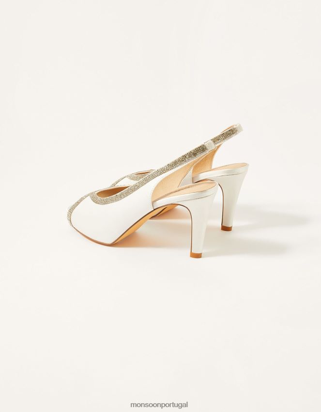 calçados saltos de noiva com plataforma de diamante heatseal Monsoon mulheres marfim RPLH8F1533