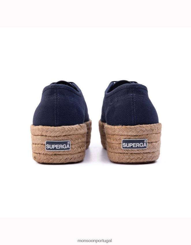 calçados superga 2790 cotrope espadrille flatforms azul Monsoon mulheres azul-marinho) RPLH8F1554