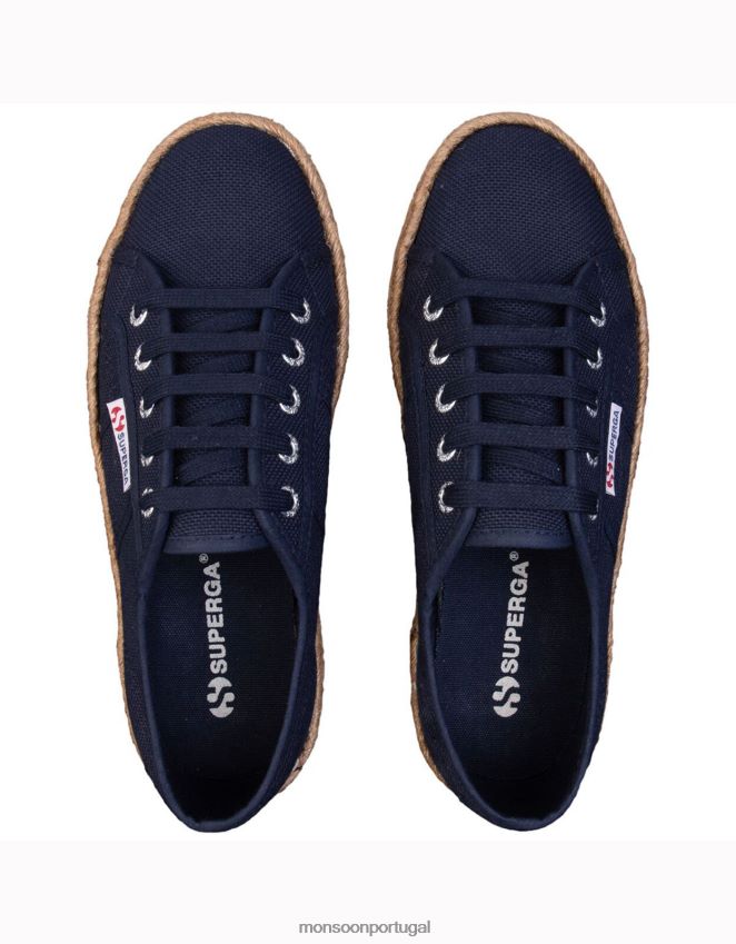 calçados superga 2790 cotrope espadrille flatforms azul Monsoon mulheres azul-marinho) RPLH8F1554