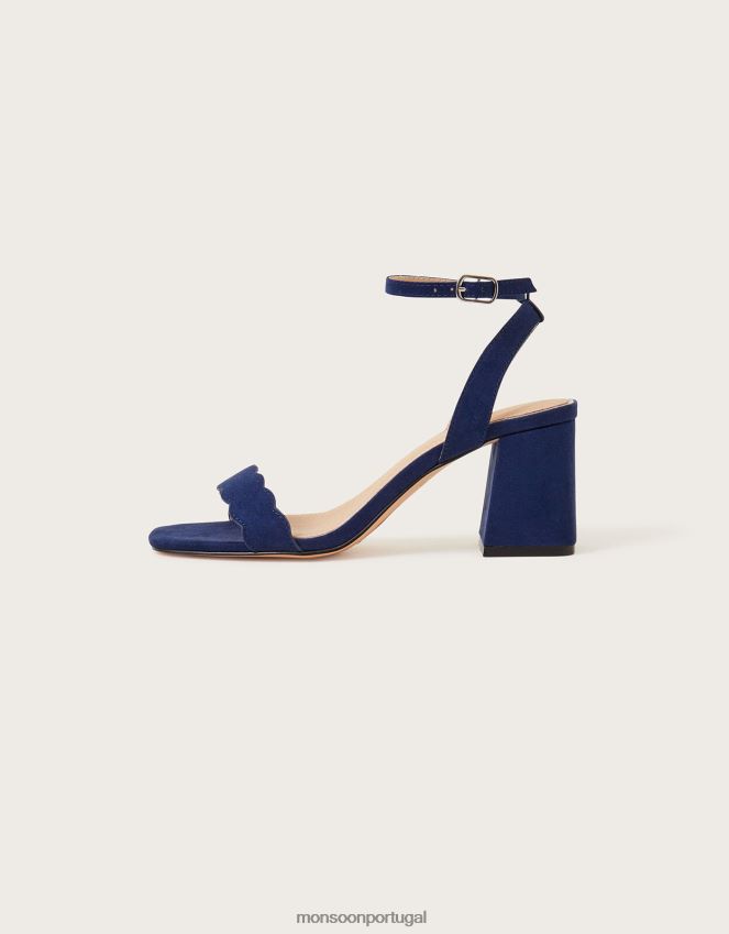calçados sandália de salto bloco vieira Monsoon mulheres azul-marinho) RPLH8F1552