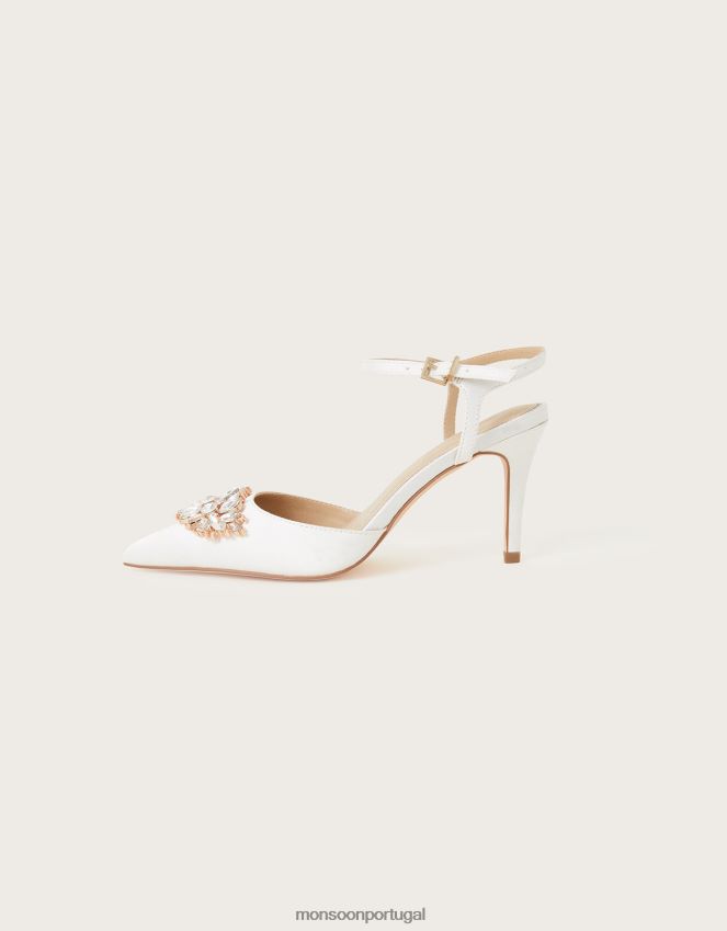 calçados sapatos de noiva com acabamento em diamante em duas partes marfim Monsoon mulheres marfim RPLH8F1479