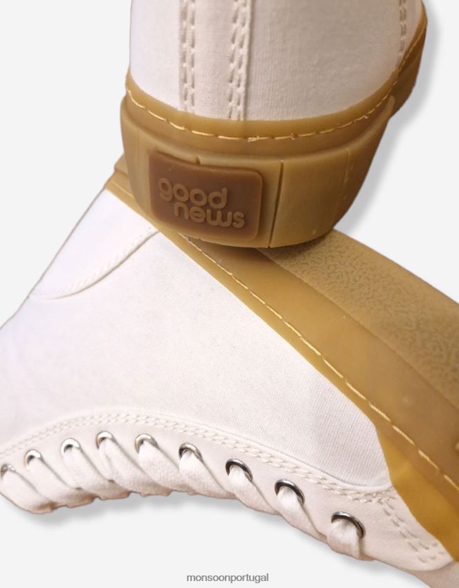 calçados boas notícias tênis de cano alto Monsoon mulheres branco RPLH8F1492