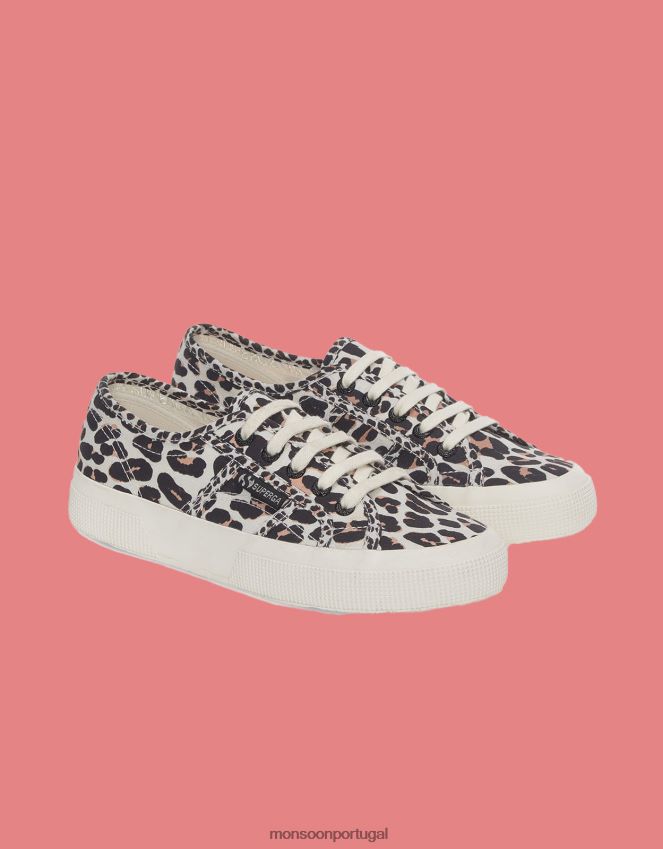 calçados superga tênis com cadarço e estampa de leopardo Monsoon mulheres multi RPLH8F1519