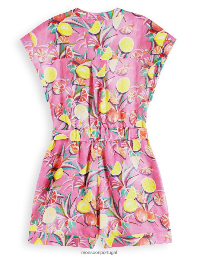 roupas Macacão de linho com estampa Scotch and Soda Monsoon mulheres rosa RPLH8F312
