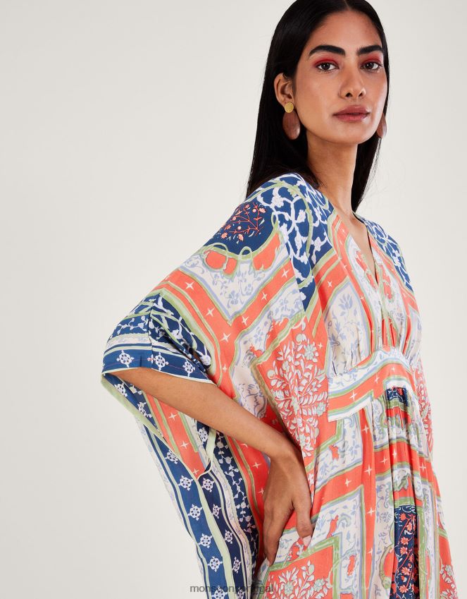 roupas cem estrelas verão indiano maxi kaftan Monsoon mulheres laranja (coral) RPLH8F294