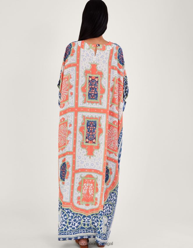 roupas cem estrelas verão indiano maxi kaftan Monsoon mulheres laranja (coral) RPLH8F294