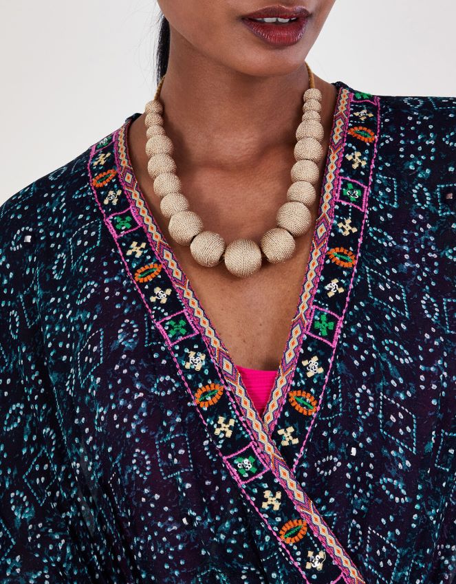 roupas estampa kaftan bordado Monsoon mulheres azul-marinho) RPLH8F154