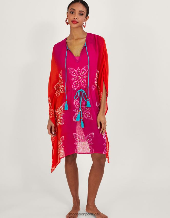 roupas kaftan com estampa batik Monsoon mulheres gracioso RPLH8F349