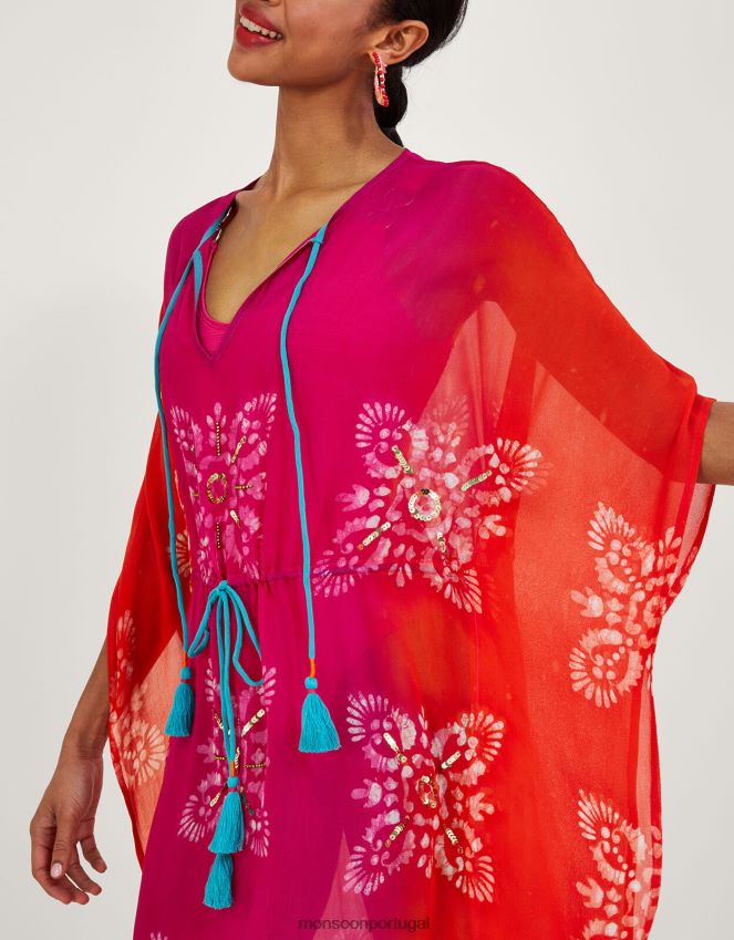 roupas kaftan com estampa batik Monsoon mulheres gracioso RPLH8F349