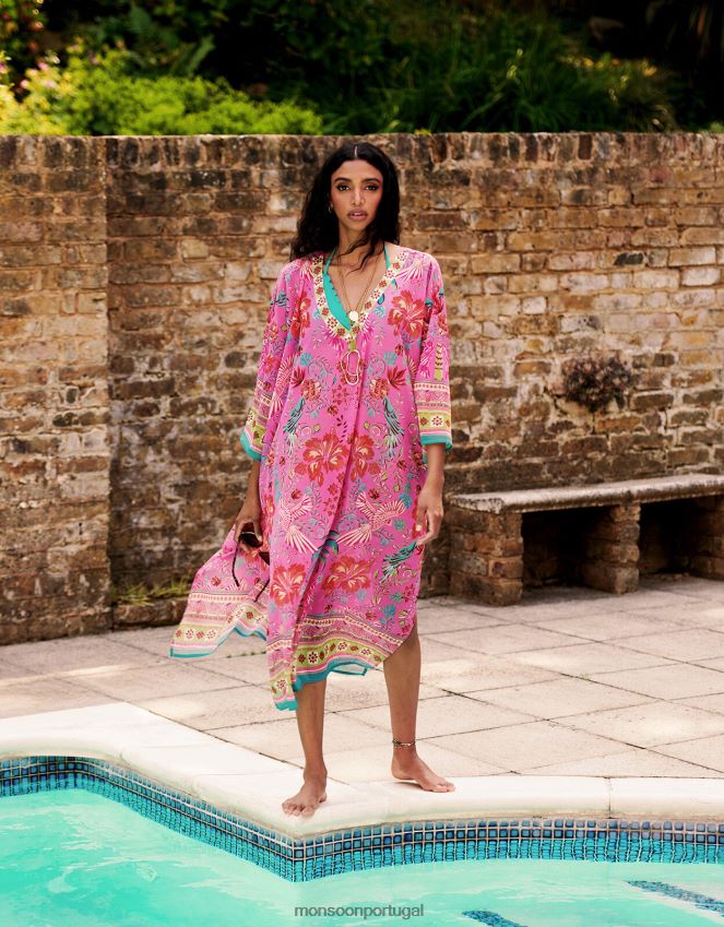 roupas kaftan longo estampado kiara Monsoon mulheres moda RPLH8F224