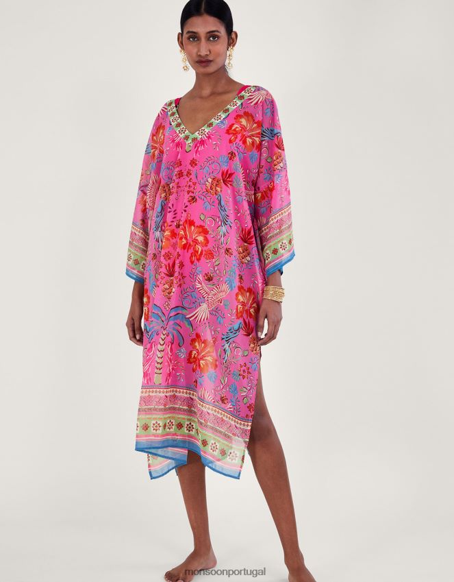 roupas kaftan longo estampado kiara Monsoon mulheres moda RPLH8F224